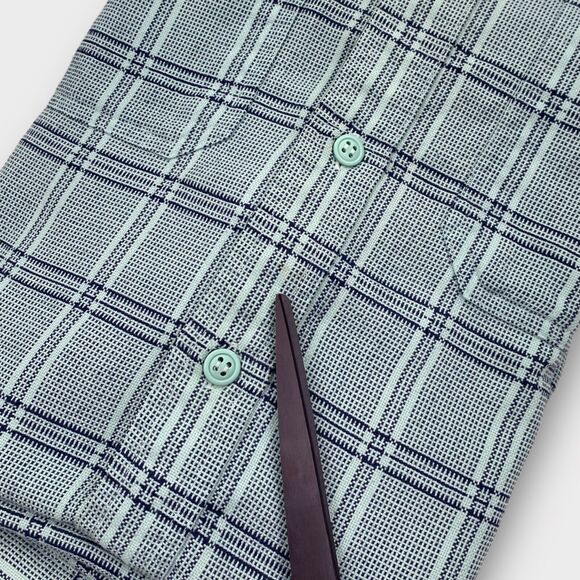 VINTAGE 70s Levis Shirt Mens Medium Mint Green Check Silver Label Button Up BigE - Picture 13 of 13